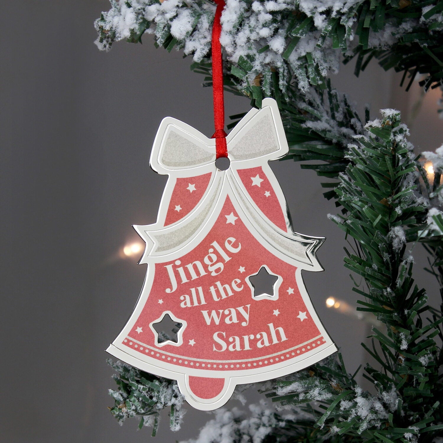 Personalised Jingle All The Way Bell Decoration: 2 - Christmas Decorations By Gift Moments