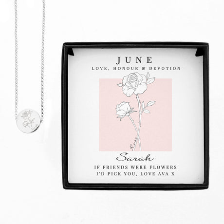 Personalised June Birth Flower Necklace and Box: 5 - Necklaces By Gift Moments