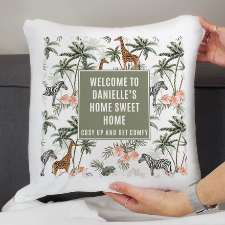 Personalised Jungle Print Cushion: 2 - Cushions By Gift Moments