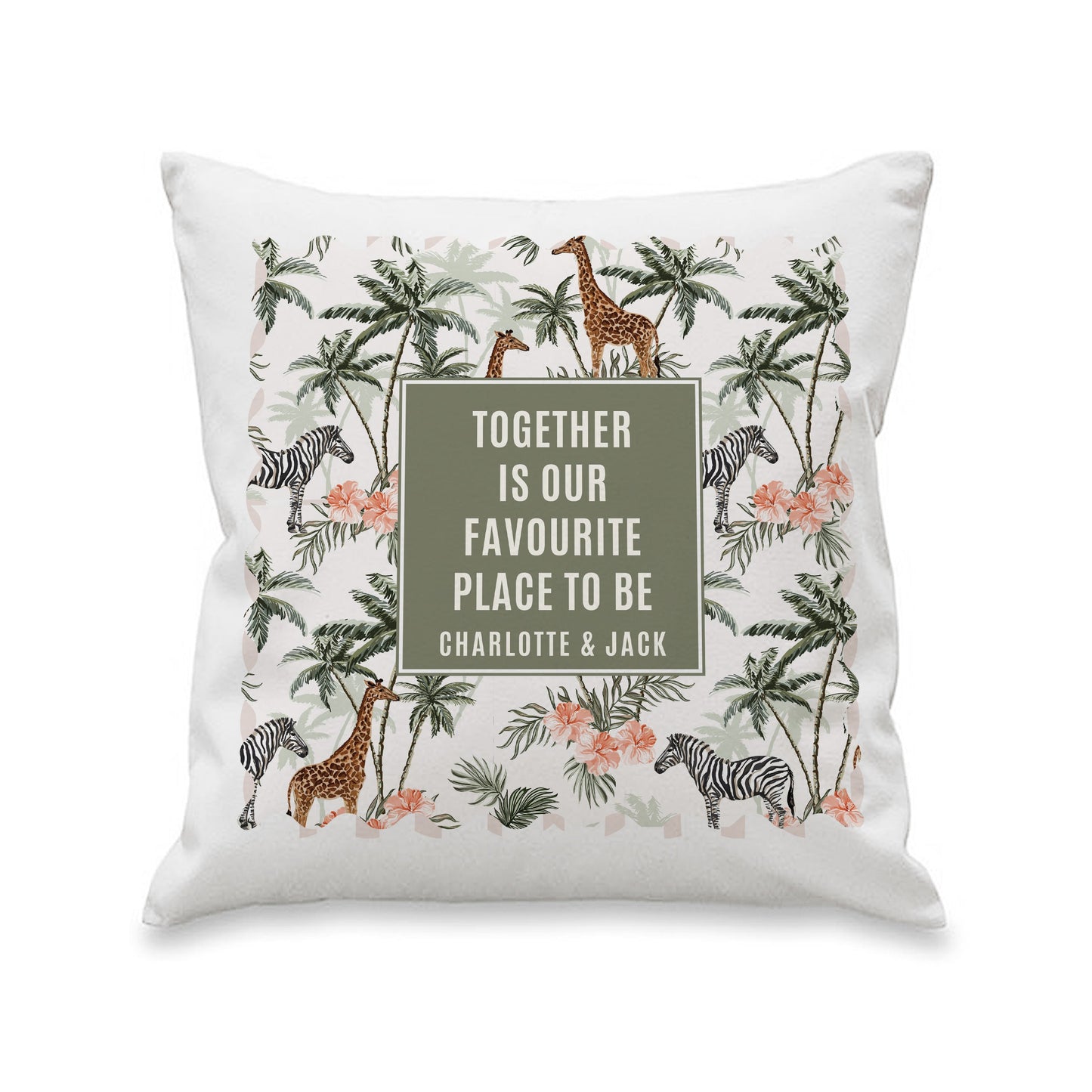 Personalised Jungle Print Cushion: 4 - Cushions By Gift Moments