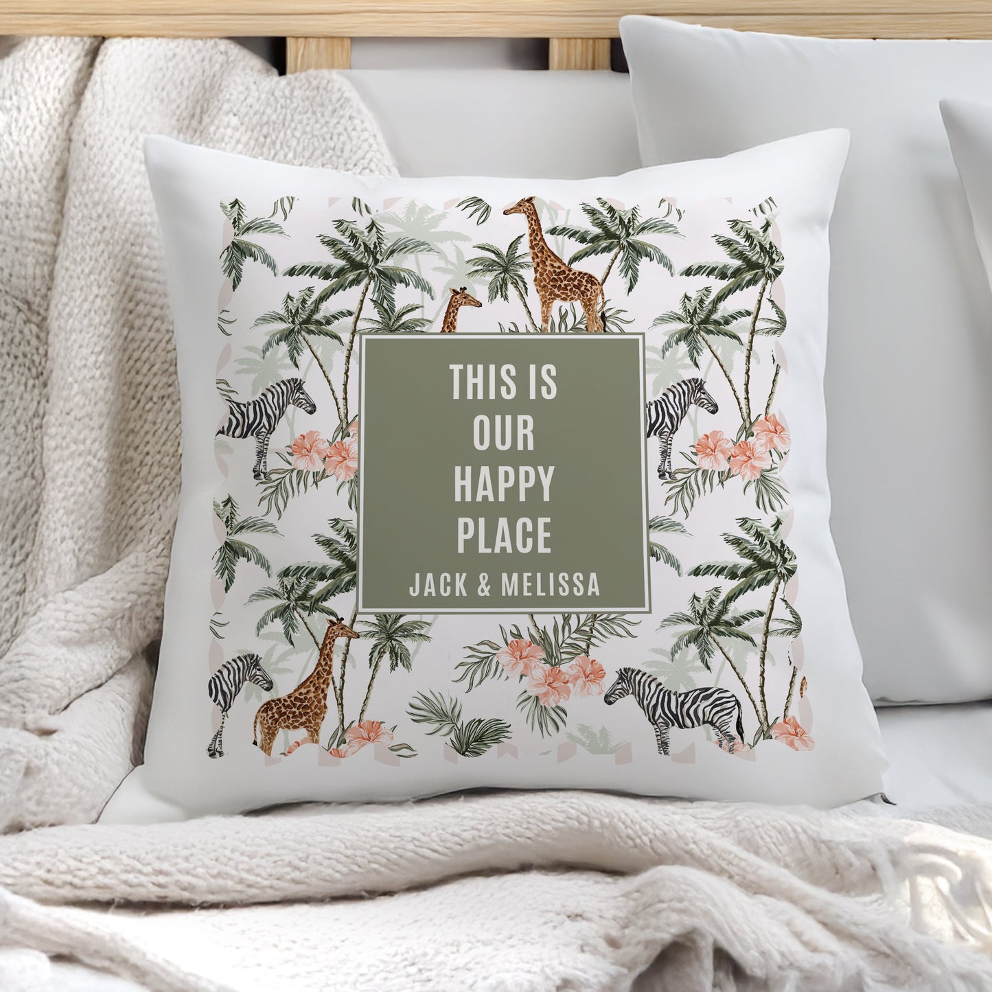 Personalised Jungle Print Cushion: 1 - Cushions By Gift Moments