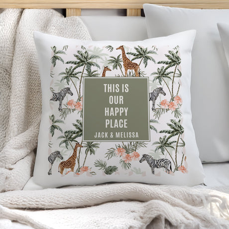 Personalised Jungle Print Cushion: 1 - Cushions By Gift Moments