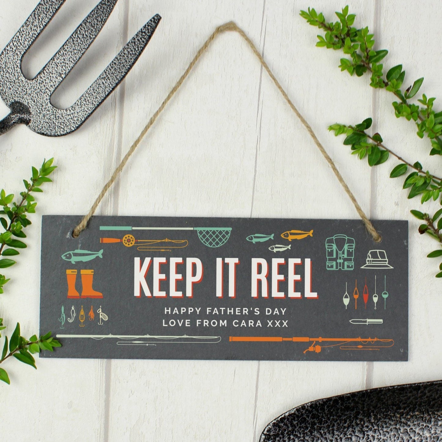 Personalised ’Keep It Reel’ Printed Hanging Slate Plaque: 3 - Signs & Plaques By Gift Moments