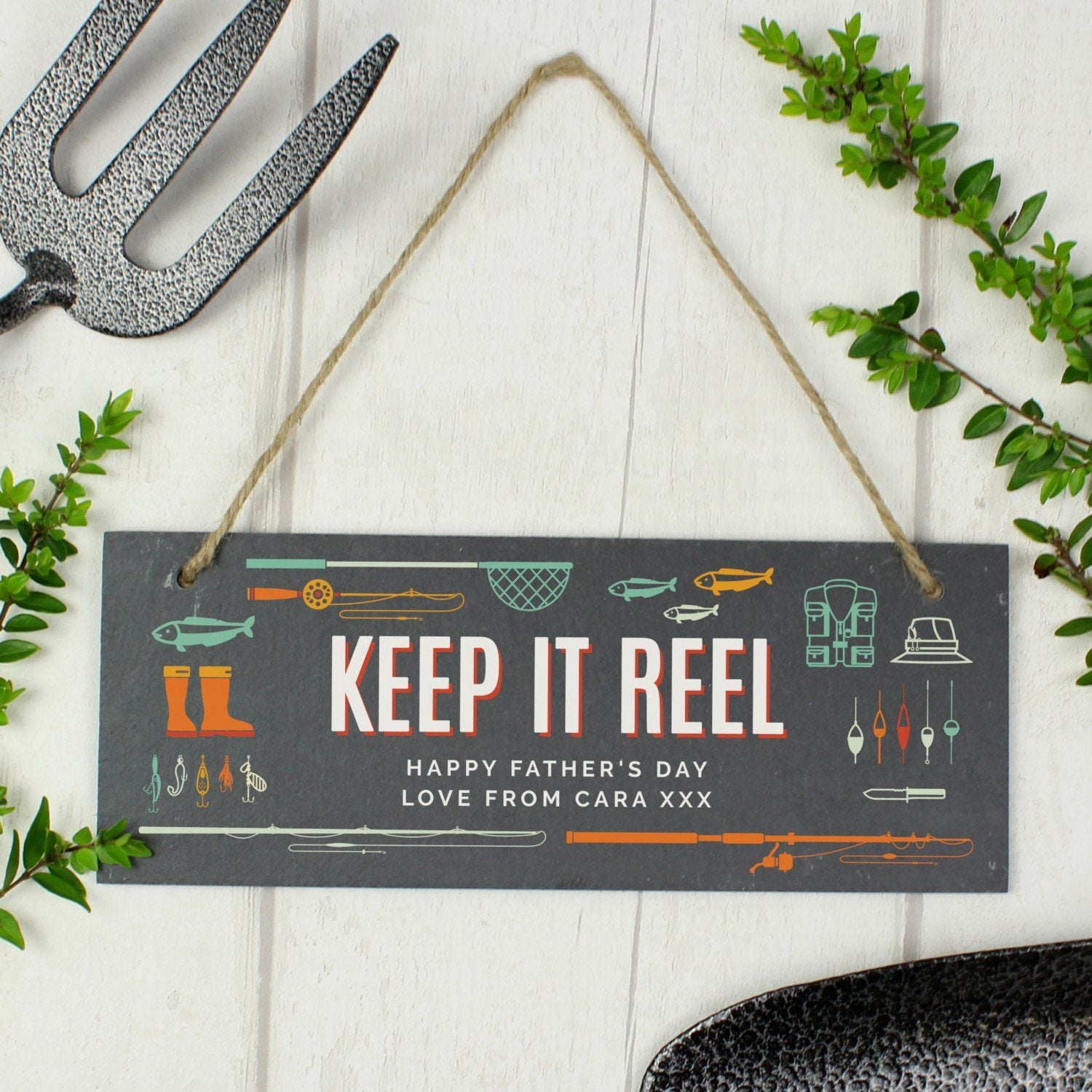 Personalised ’Keep It Reel’ Printed Hanging Slate Plaque: 3 - Signs & Plaques By Gift Moments