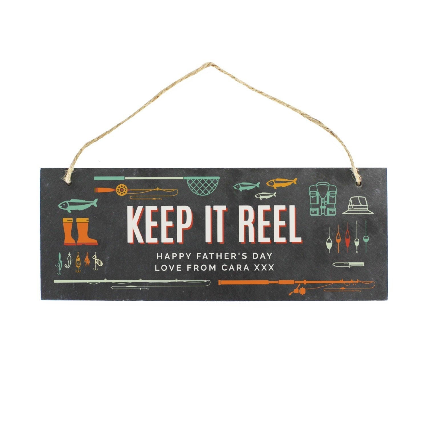 Personalised ’Keep It Reel’ Printed Hanging Slate Plaque: 4 - Signs & Plaques By Gift Moments