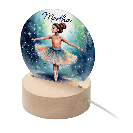 Personalised Kid’s Ballerina LED Night Light: 1 LED Lighting By Gift Moments