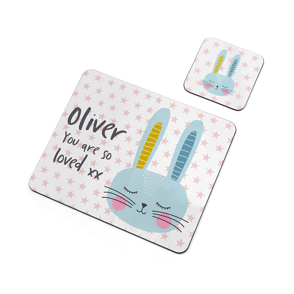 Personalised Kid’s Bunny Placemat & Coaster Sets: 11 - Placemats By Gift Moments