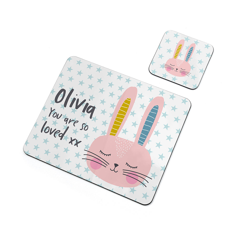 Personalised Kid’s Bunny Placemat & Coaster Sets: 9 - Placemats By Gift Moments