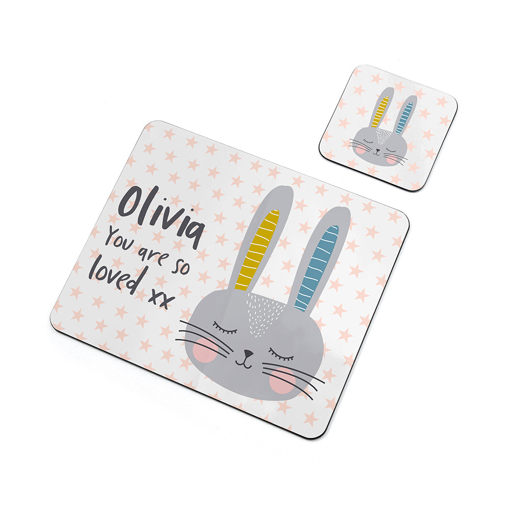 Personalised Kid’s Bunny Placemat & Coaster Sets: 10 - Placemats By Gift Moments
