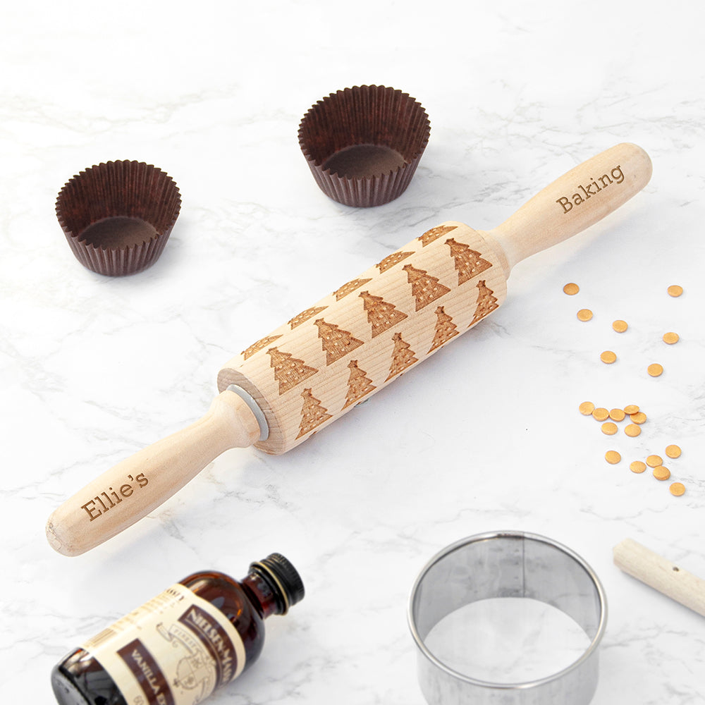 Personalised Kids Christmas Tree Decorating Rolling Pin - Shop Kitchen Tools & Utensils At Gift Moments - 2