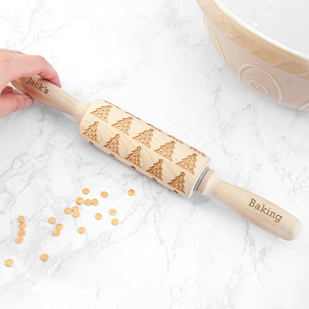 Personalised Kids Christmas Tree Decorating Rolling Pin - Shop Kitchen Tools & Utensils At Gift Moments - 4