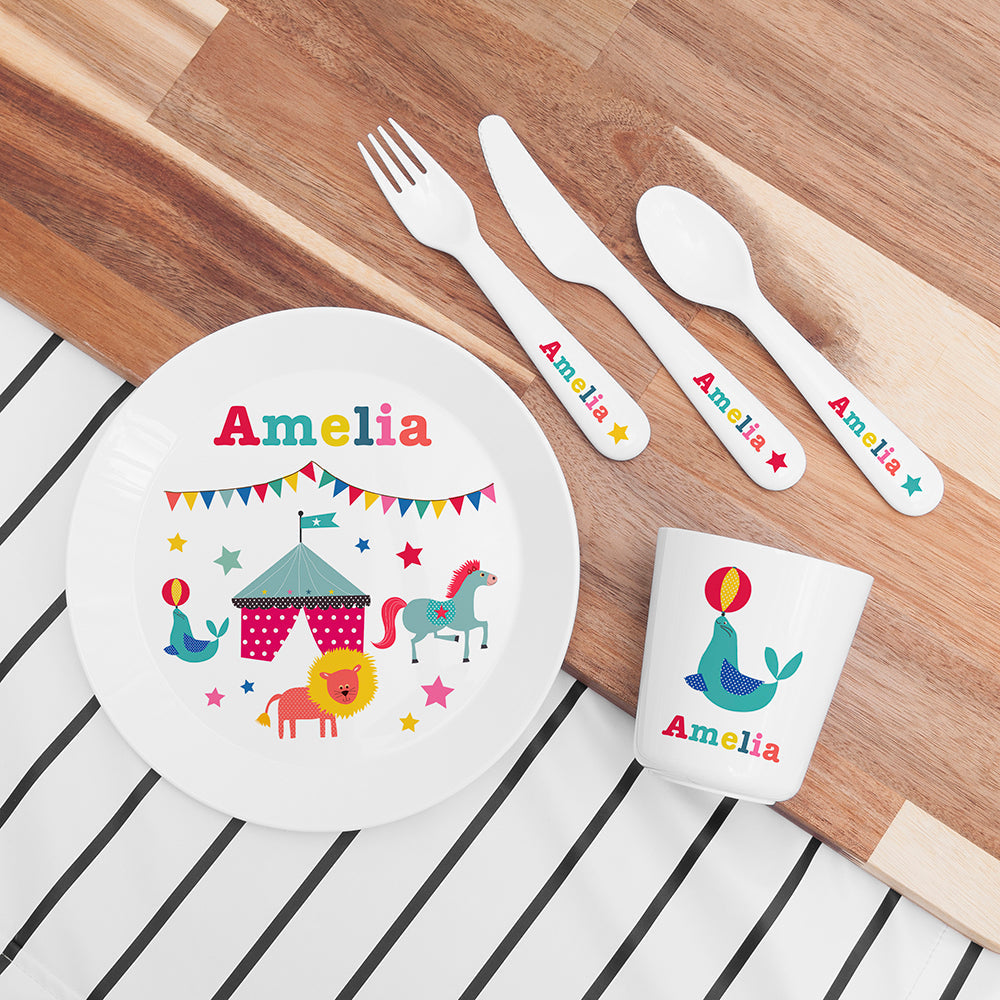 Personalised Kids Circus Dining Set: 1 Tableware By Gift Moments