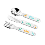 Personalised Kids Cute Dinosaur Cutlery Set - Shop Cutlery Sets At Gift Moments - 4