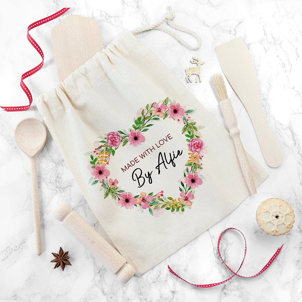 Personalised Kids Flower Heart Baking Set - Shop Kitchen Tools & Utensils At Gift Moments - 2