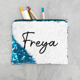 Personalised Kids Hidden Message Sequin Pencil Cases: 2 Blue Pencil Cases & Sets By Gift Moments