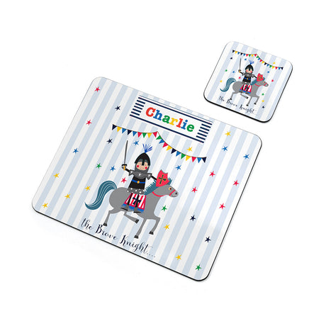 Personalised Kid’s Knight Placemat & Coaster Set: 4 - Placemats By Gift Moments
