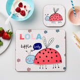 Personalised Kid’s Ladybird Placemat & Coaster Set: 1 - Placemats By Gift Moments