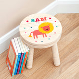 Personalised Kid’s Lion Wooden Stool: 3 Wooden Stools By Gift Moments