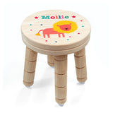 Personalised Kid’s Lion Wooden Stool: 4 Wooden Stools By Gift Moments