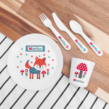 Personalised Kids Little Fox Dining Set: 1 Tableware By Gift Moments