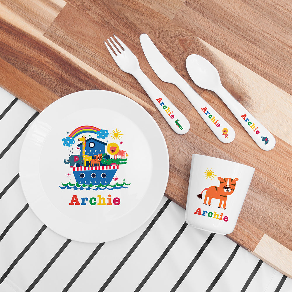 Personalised Kids Noah’s Ark Dining Set: 1 - Tableware By Gift Moments