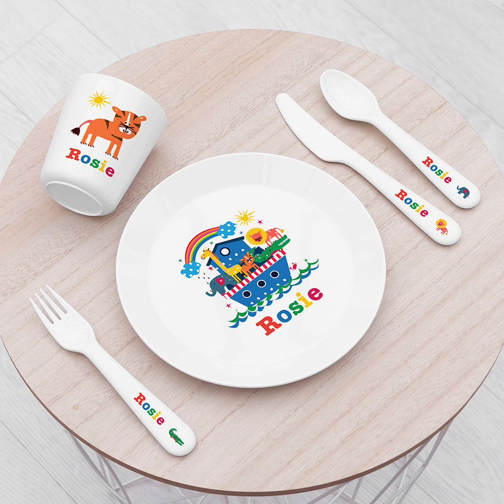 Personalised Kids Noah’s Ark Dining Set: 2 - Tableware By Gift Moments