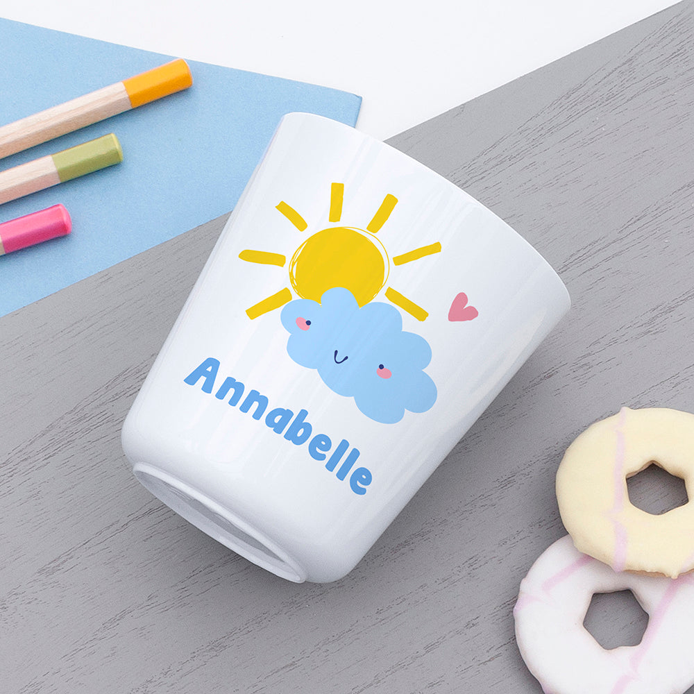 Personalised Kids Pastel Sky Plastic Dining Set: 2 Tableware By Gift Moments