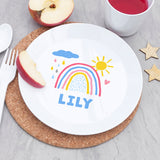 Personalised Kids Pastel Sky Plastic Dining Set: 3 Tableware By Gift Moments