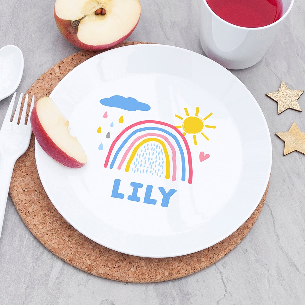 Personalised Kids Pastel Sky Plastic Dining Set: 3 - Tableware By Gift Moments