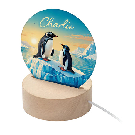 Personalised Kid’s Penguins LED Night Light: 1 LED Lighting By Gift Moments
