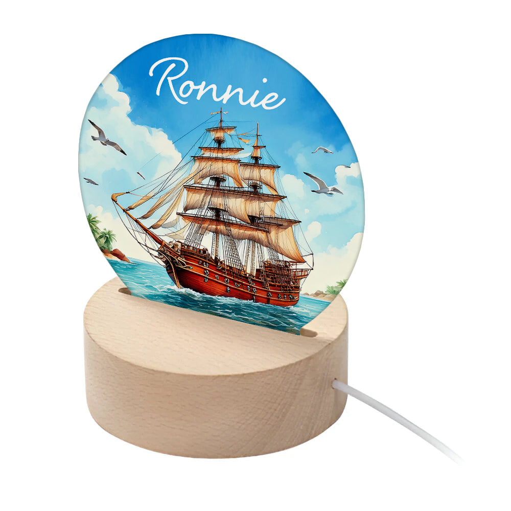 Personalised Kid’s Pirate Ship LED Night Light: 1 LED Lighting By Gift Moments