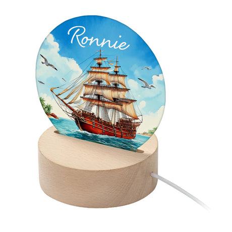 Personalised Kid’s Pirate Ship LED Night Light: 1 LED Lighting By Gift Moments