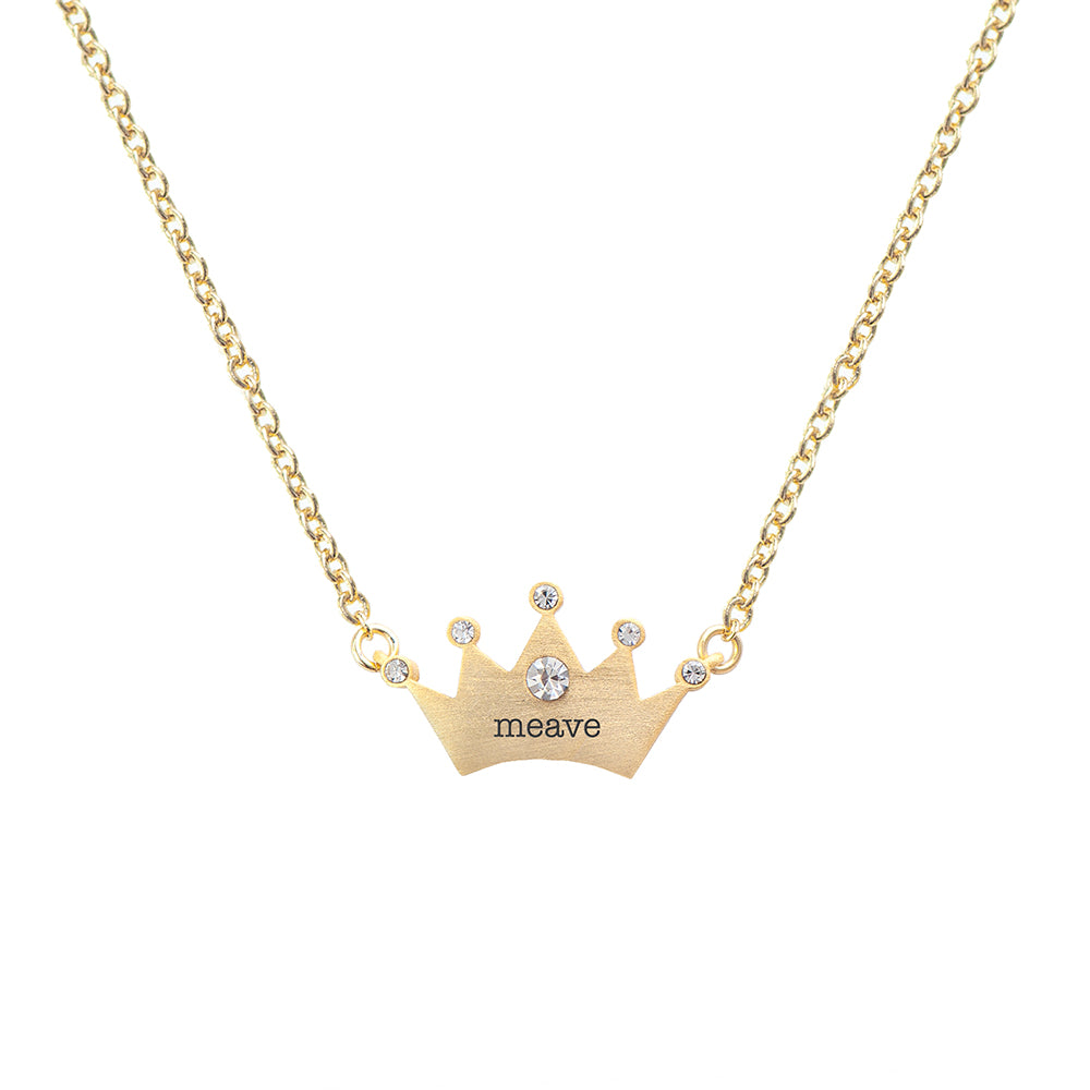 Personalised Kids Princess Crown Necklace with Crystal Detail: 9 - Necklaces By Gift Moments