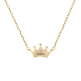 Personalised Kids Princess Crown Necklace with Crystal Detail: 9 - Necklaces By Gift Moments