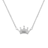 Personalised Kids Princess Crown Necklace with Crystal Detail: 10 - Necklaces By Gift Moments