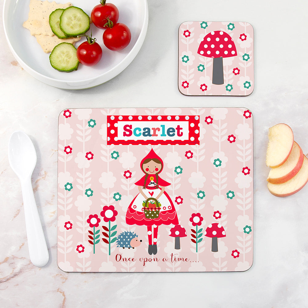 Personalised Kid’s Riding Hood Placemat & Coaster Set: 1 - Placemats By Gift Moments