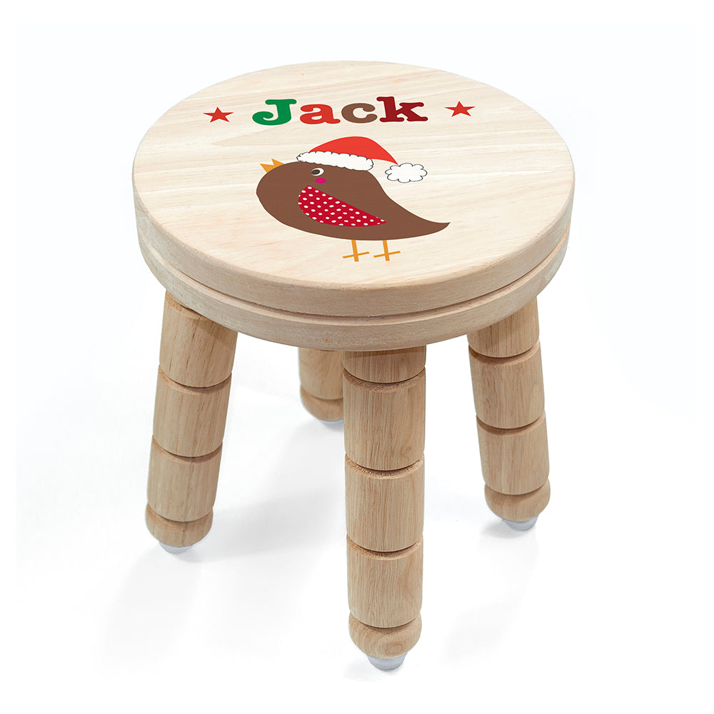 Personalised Kid’s Robin Wooden Stool: 3 - Wooden Stools By Gift Moments