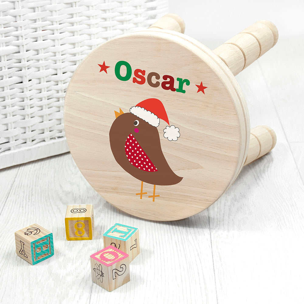 Personalised Kid’s Robin Wooden Stool: 1 Wooden Stools By Gift Moments