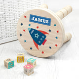 Personalised Kid’s Rocket Wooden Stool: 1 Wooden Stools By Gift Moments