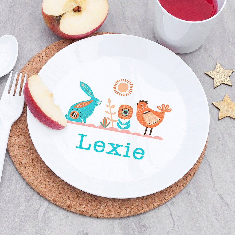 Personalised Kids Scandi Summer Plastic Dining Set: 3 - Tableware By Gift Moments