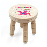 Personalised Kid’s Unicorn Wooden Stool: 3 Wooden Stools By Gift Moments