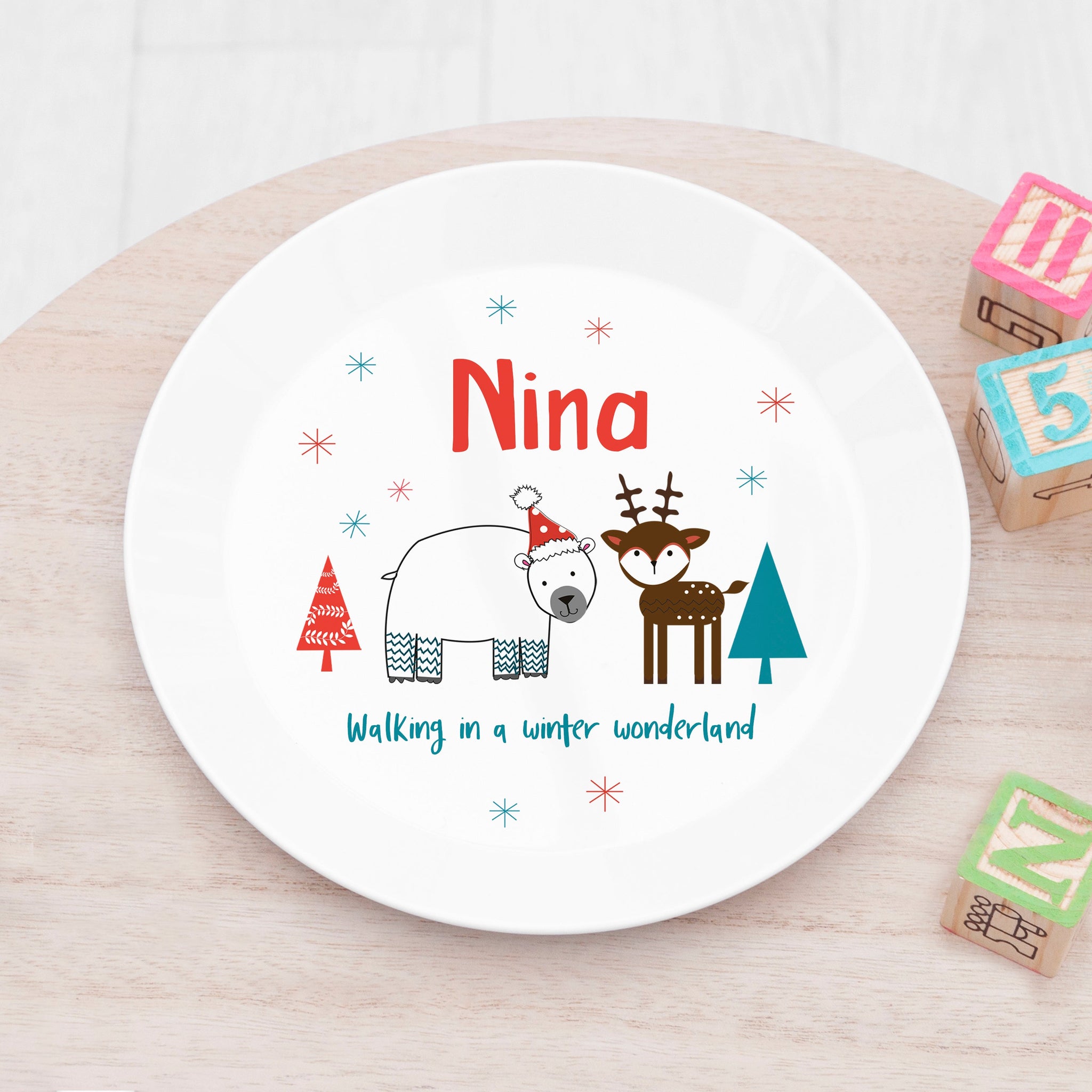 Personalised Kids Winter Wonderland Dining Set: 2 - Tableware By Gift Moments