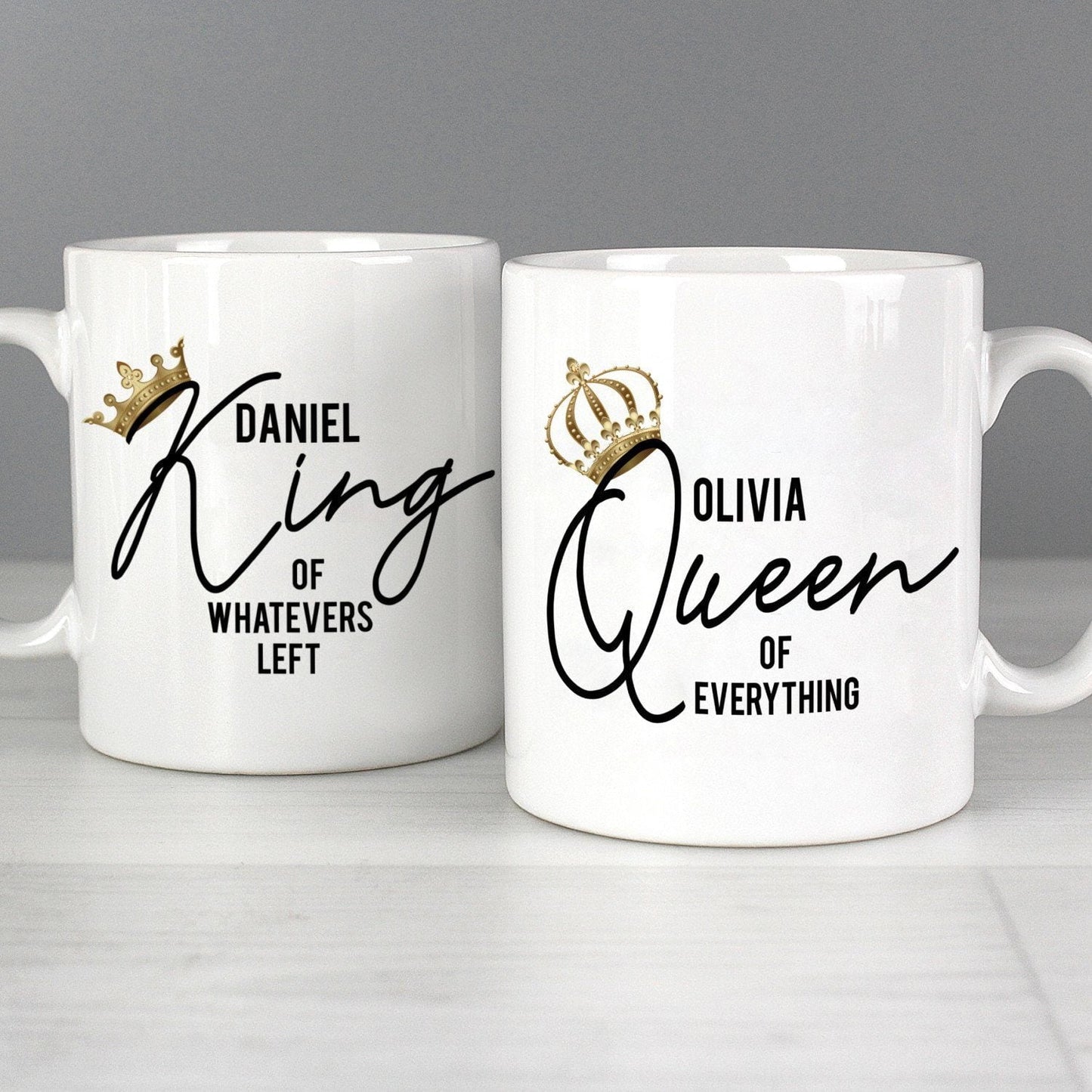 Personalised King and Queen of Everything Mug Set: 2 - Mugs By Gift Moments