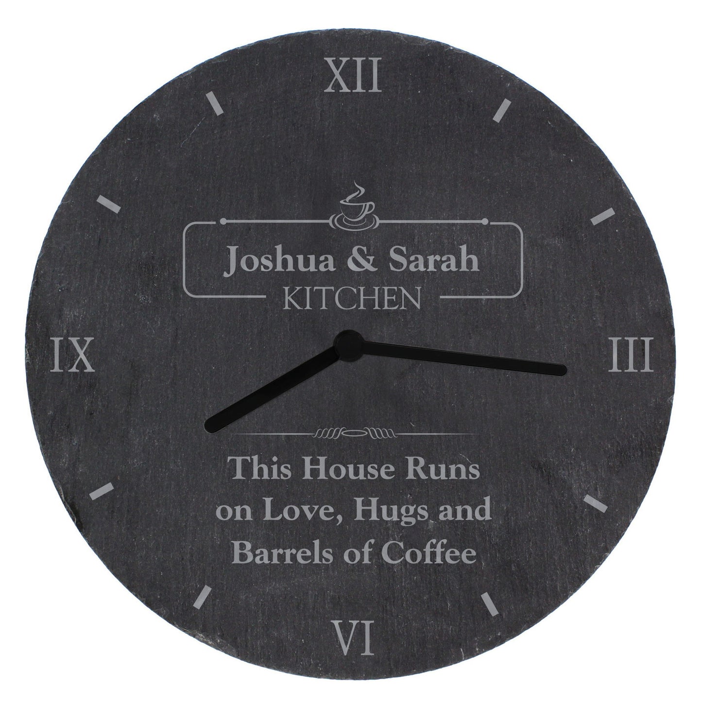 Personalised Kitchen Slate Clock: 5 - Clocks By Gift Moments