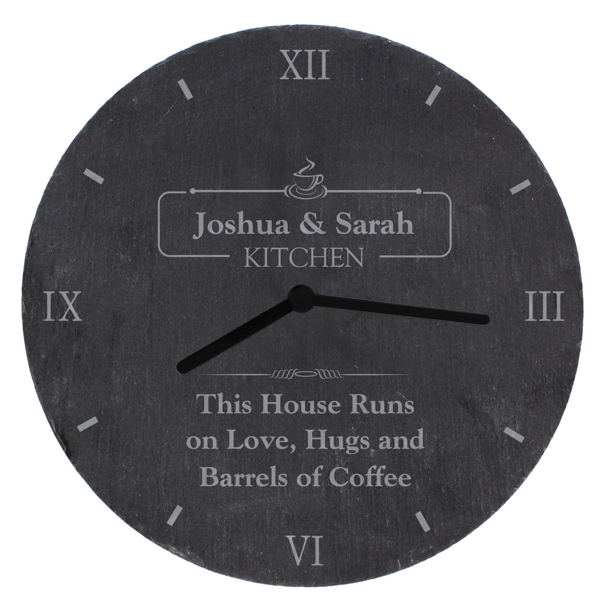Personalised Kitchen Slate Clock: 5 - Clocks By Gift Moments