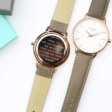 Personalised Ladies Architēct Blanc Watch Light Grey: 6 - Watches By Architect Watches