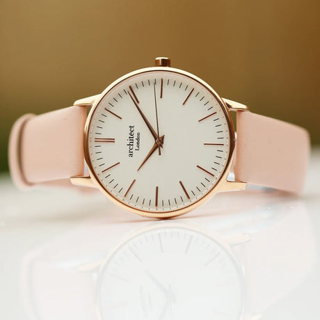 Personalised Ladies Architēct Blanc Watch Light Pink: 3 - Watches By Architect Watches