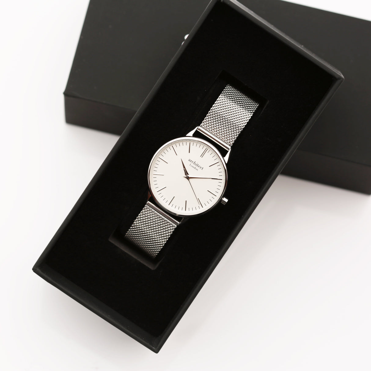 Personalised Ladies Architect Blanc Watch Silver Mesh: 4 - Watches By Architect Watches