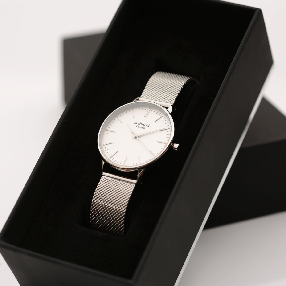 Personalised Ladies Architect Blanc Watch Silver Mesh: 5 - Watches By Architect Watches