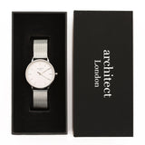 Personalised Ladies Architect Blanc Watch Silver Mesh: 2 - Watches By Architect Watches
